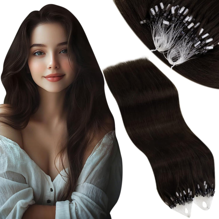 Vivien Extensions Microring Echthaar Braun Microring Extensions Echthaar Dunkelstes Braun Echthaar M