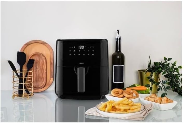 MEDION P10 XL Heissluftfritteuse (6,8 Liter XXL Frittierkorb, 2.150 Watt, zwei Heizelemente aus Edel