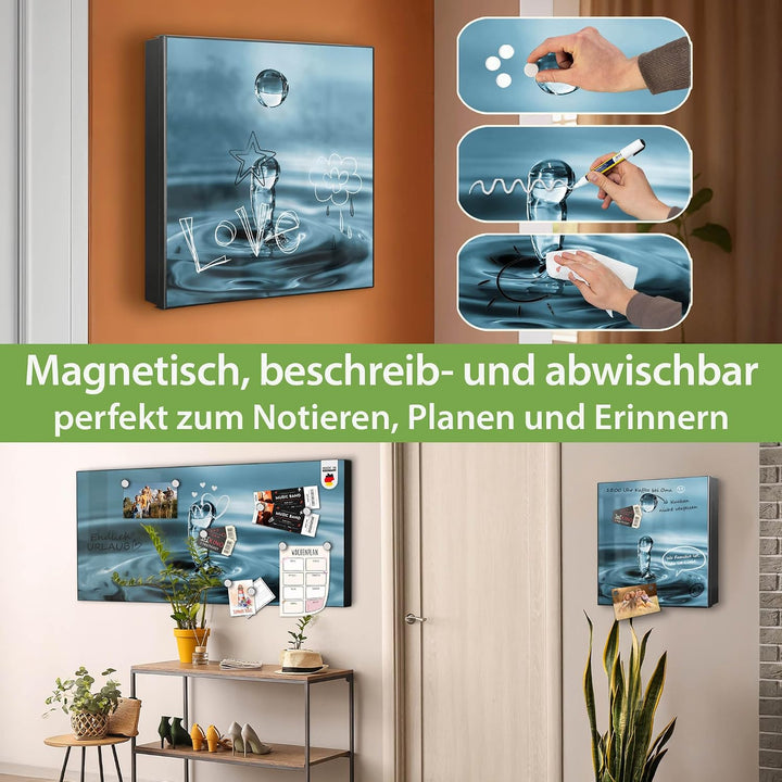 banjado Grosser Schlüsselkasten Metall - Schlüsselbox 30x30cm mit 32 Haken - Schlüsselkasten modern