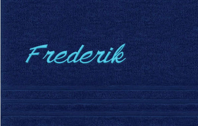 Lashuma Handtuch personalisiert mit Name, Duschtuch 70x140 cm Blau - Marine, Serie: London 70 x 140