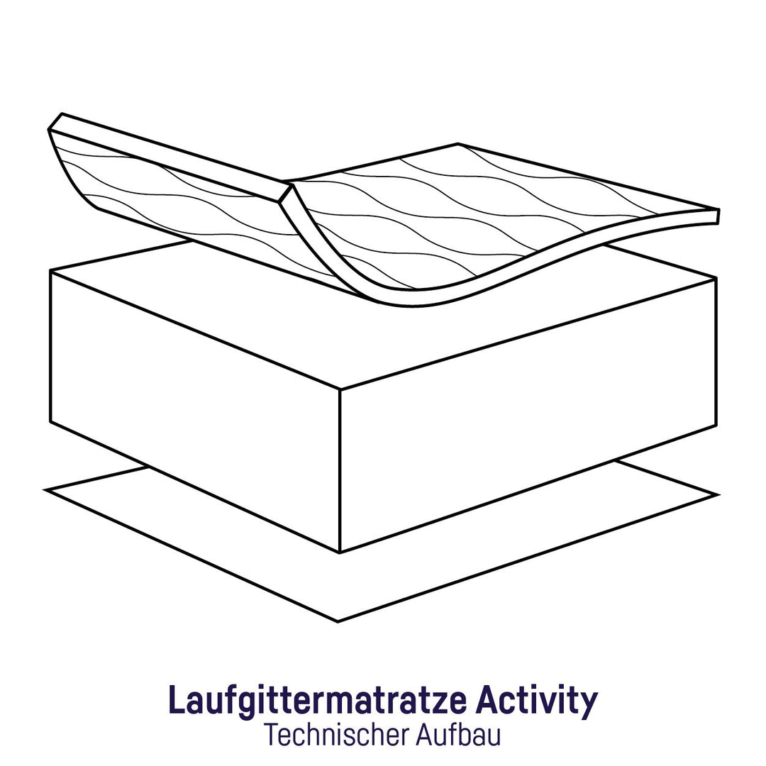 Julius Zöllner 7154100000 Laufgittermatratze Activity, 95 x 95 cm, 95 x 95 cm