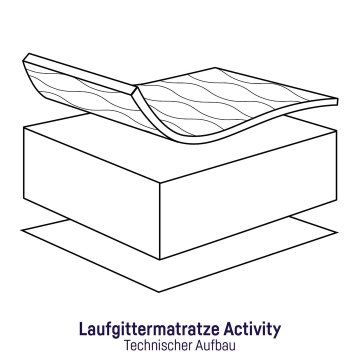 Julius Zöllner 7154100000 Laufgittermatratze Activity, 95 x 95 cm, 95 x 95 cm