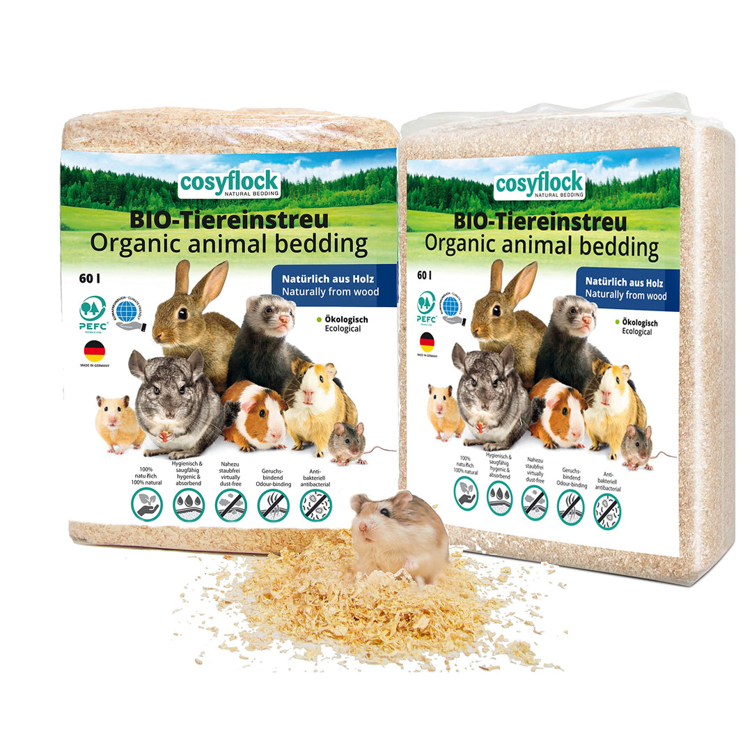 COSYPET Tiereinstreuflocken für Kaninchen, Hamster, Nager und Vögel [100% Bio + natürlich] - stark s