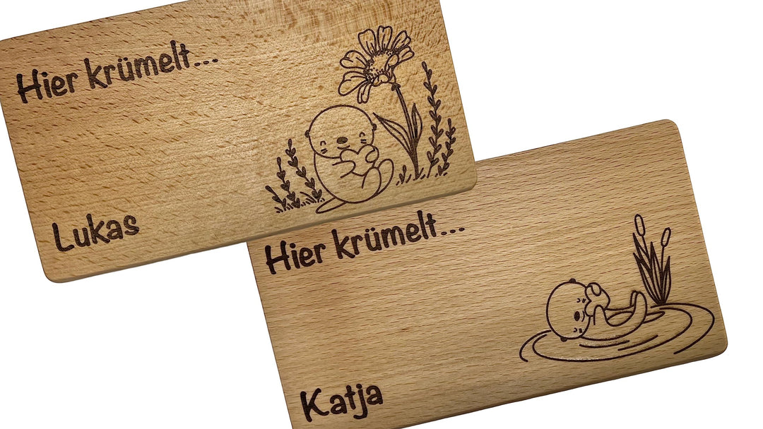 Frühstücksbrettchen mit Lasergravur personalisierbar Buche (eigenes Foto), eigenes Foto
