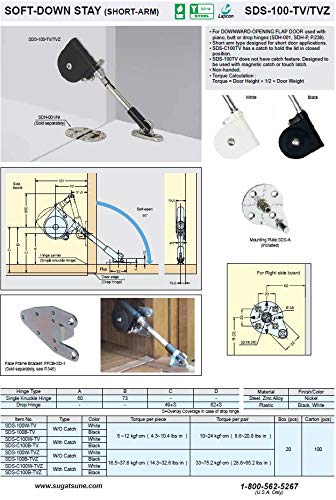 Sugatsune, Lamp SDS-C100B-TVZ Lid Stays by LAMP by Sugatsune