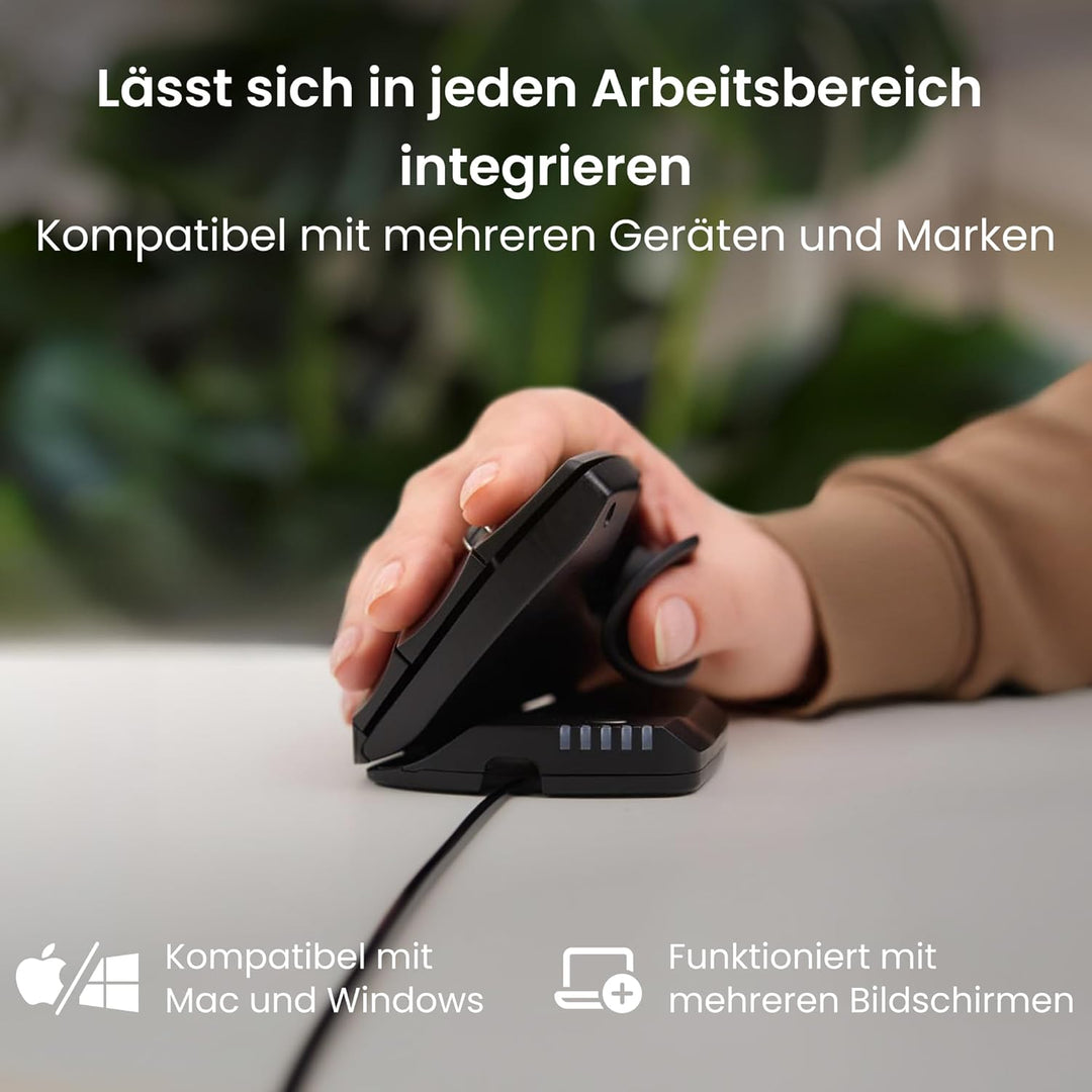 Contour Unimouse Ergonomische Maus | Einstellbare Neigung von 35°-70°, 6 programmierbare Tasten, Dau