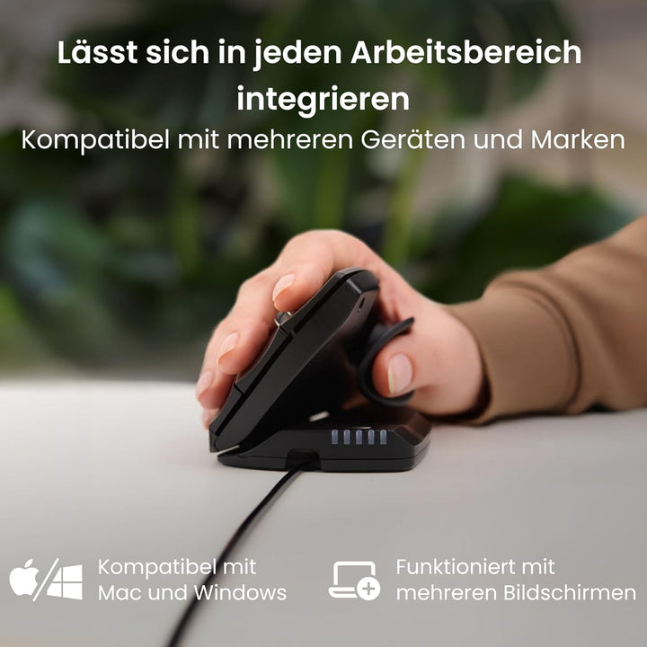 Contour Unimouse Ergonomische Maus | Einstellbare Neigung von 35°-70°, 6 programmierbare Tasten, Dau