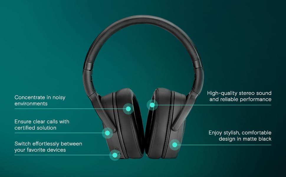 Adapt 360 Berufs-Headset - Aktive Geräuschunterdrückung, Multi-Geräte-Konnektivität, Microsoft Teams