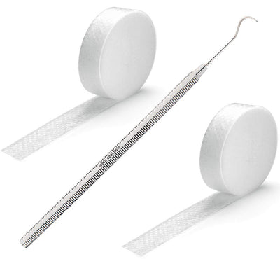 Kosmetex 2x Tamponade für Füssnägel und den Nagelfalz 1x Wattehaken zum tamponieren vom Zehen-Nagel,
