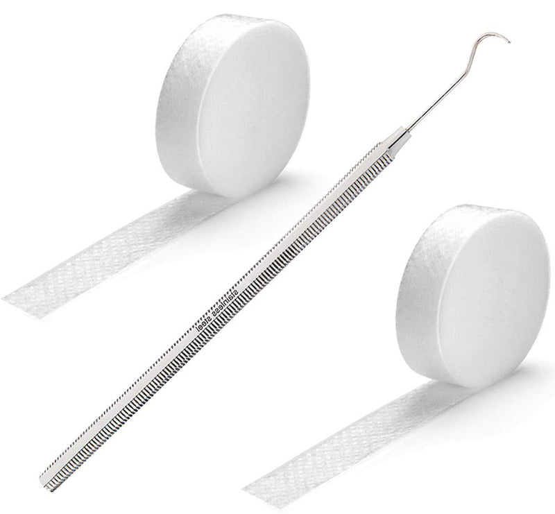 Kosmetex 2x Tamponade für Füssnägel und den Nagelfalz 1x Wattehaken zum tamponieren vom Zehen-Nagel,