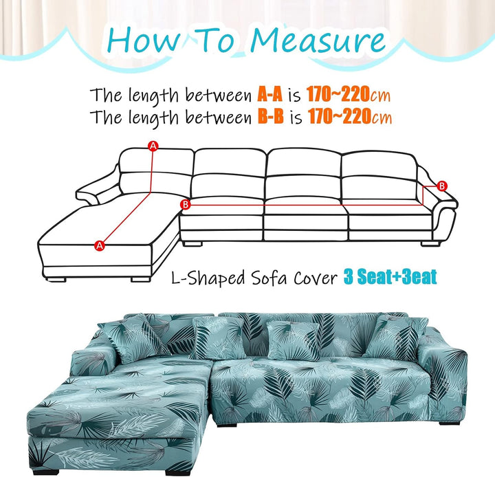 ShowyLive Sofa Überzug Ecksofa L Form Couch Überzug 2er Set Elastische Stretch mit 2 Stück Kissenbez