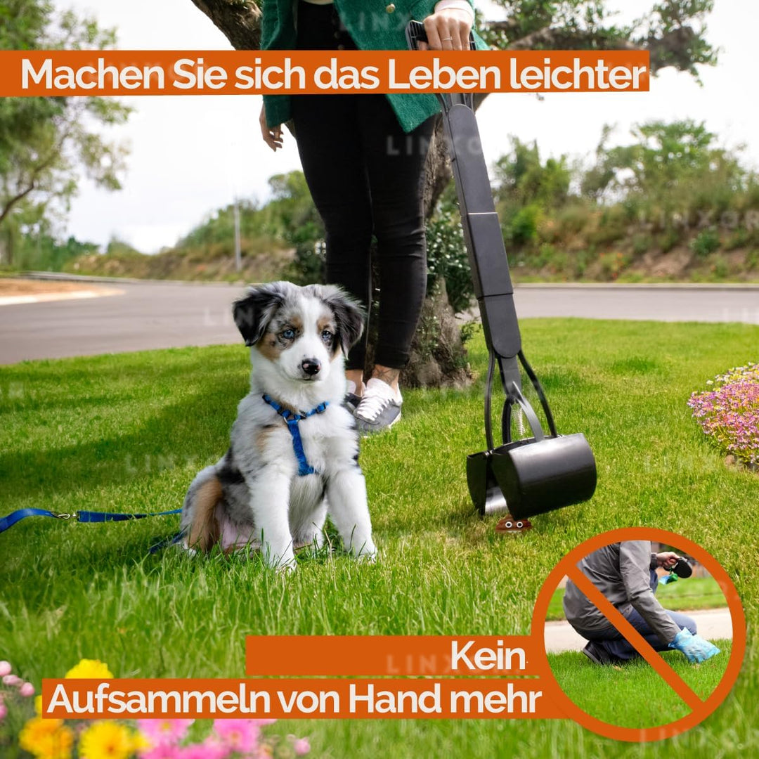 Linxor – Zange, Schaufel für Hundekot oder andere Tierexkremente – 80 cm – Schwarz