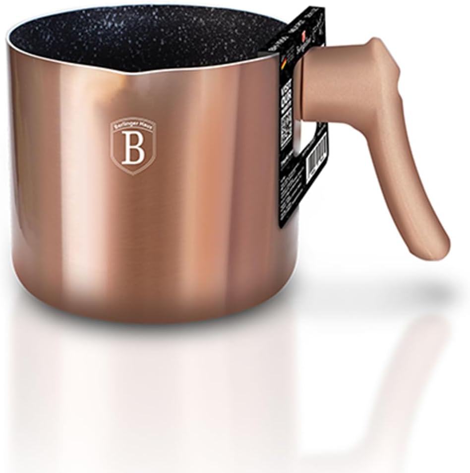 Granit Milchtopf Töpf für Milch 1.2L mit Antihaftbeschichtung BERLINGER HAUS Rose Gold BH-1966
