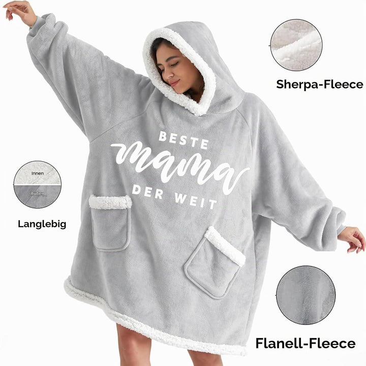 Geschenke für Mama, Beste Mama Decke mit ärmeln - Weihnachtsgeschenke für Mama, Mama Geschenk von To