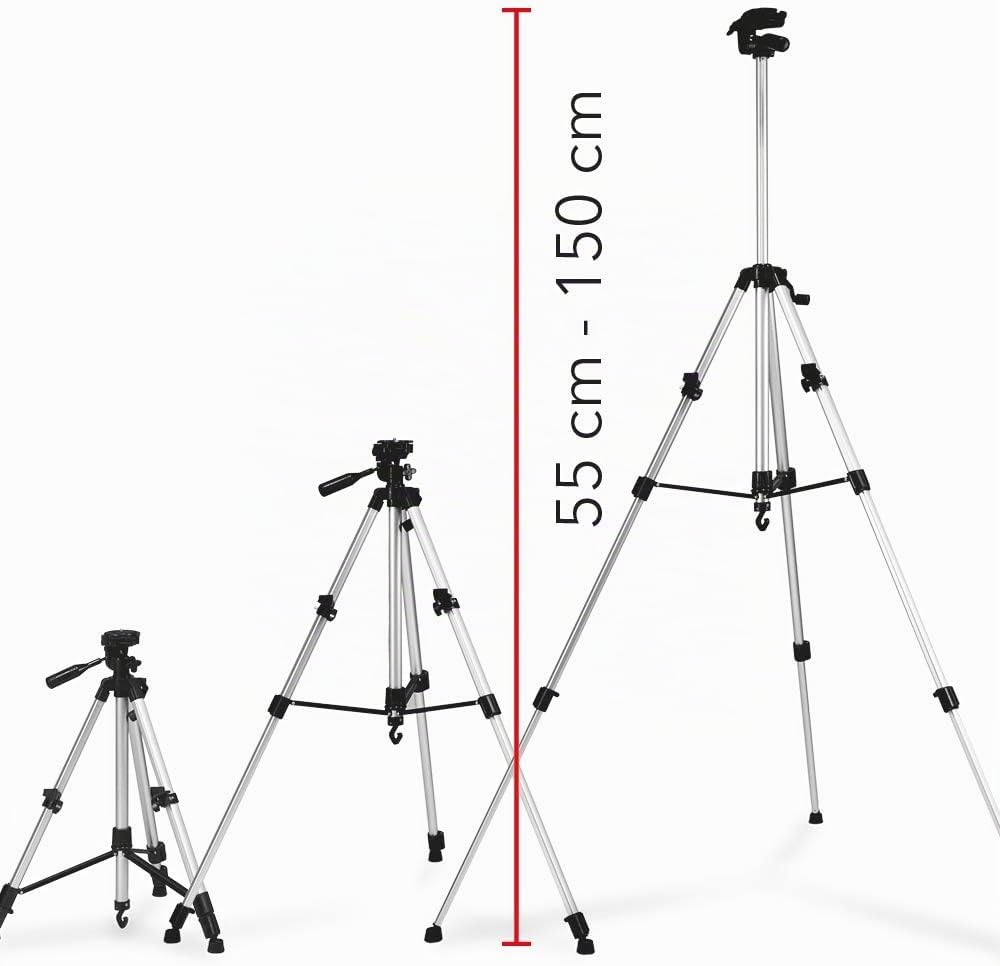 TROTEC Dreibein Universalstativ inkl. Schnellwechselplatte mit einem Standard 1/4" Anschluss