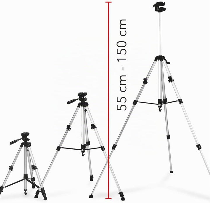 TROTEC Dreibein Universalstativ inkl. Schnellwechselplatte mit einem Standard 1/4" Anschluss