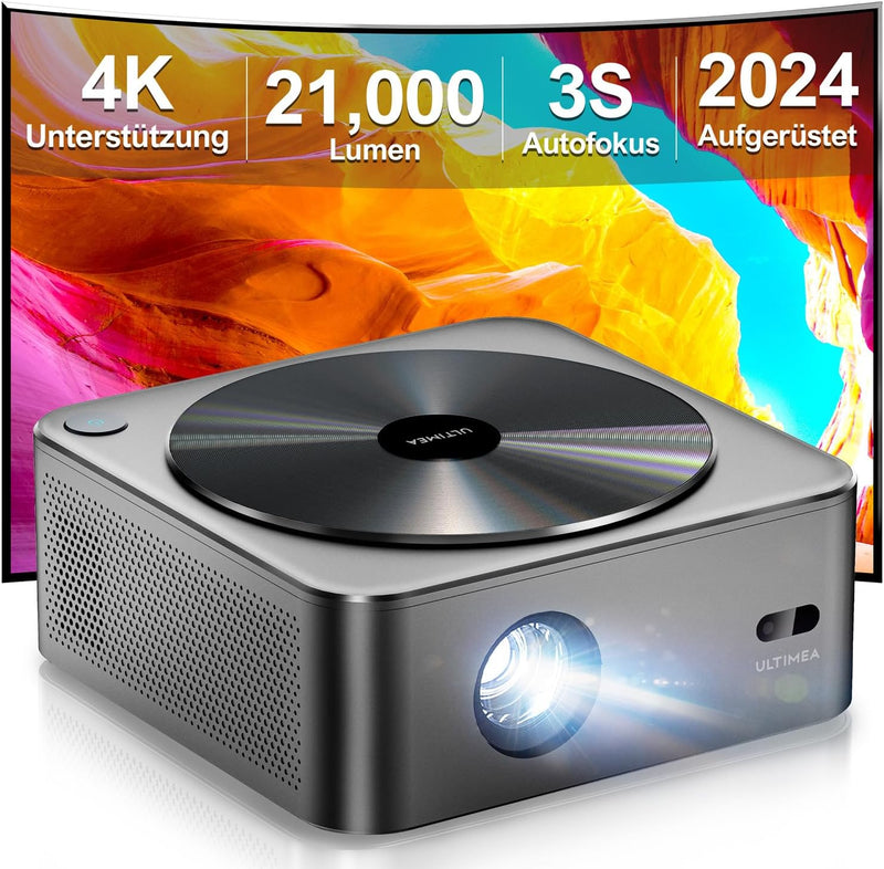 Ultimea Beamer Full HD 1080P Native mit Autofokus & Trapezkorrektur, 5G WiFi Bluetooth 700 ANSI 21,0