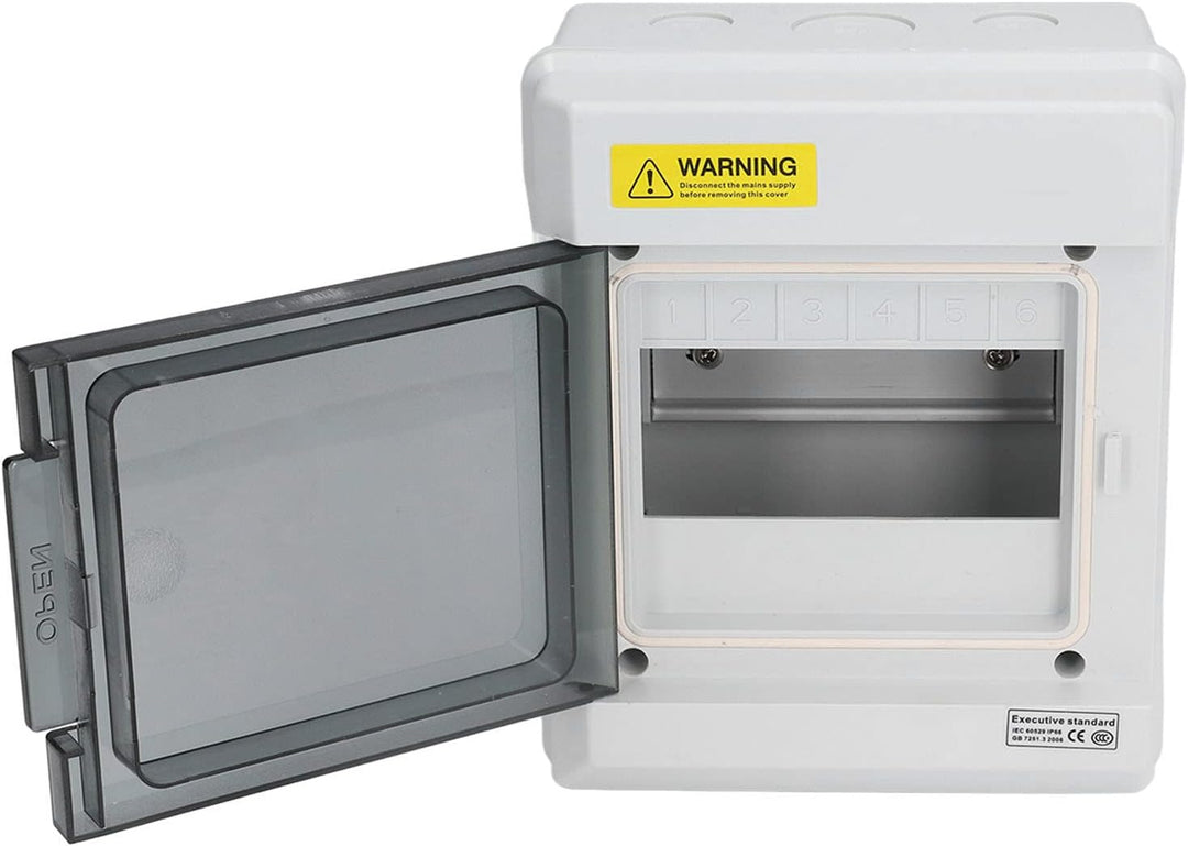 IP66 wasserdichter Verteilerkasten 6-Wege-DIN-Schienen-Elektronik-Anschlussgehäuse mit transparenter