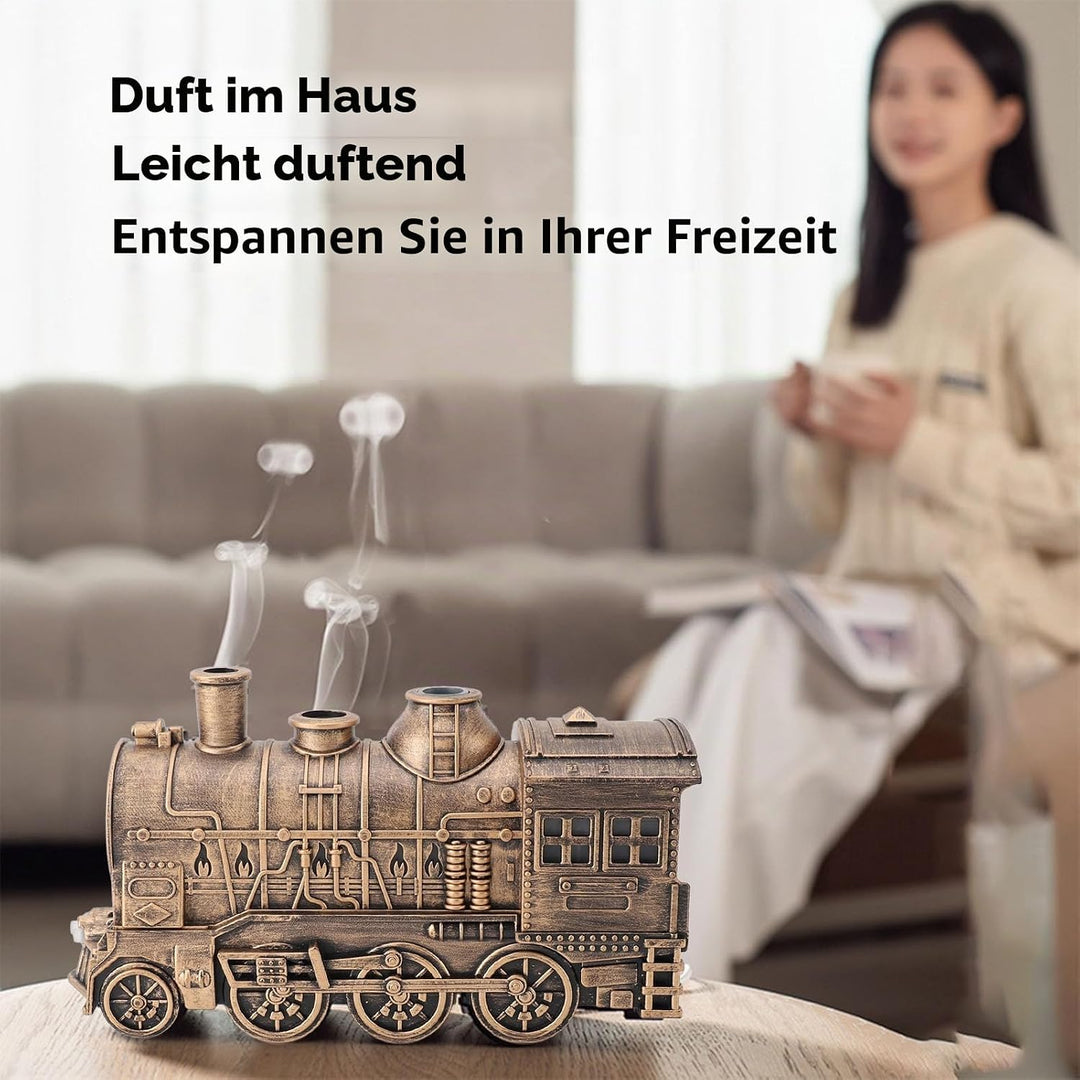 Retro-Zug-Luftbefeuchter, Aromatherapie-Diffusor, 300 Ml Tragbare Aromamaschine, Kühle Nebel-Luftbef