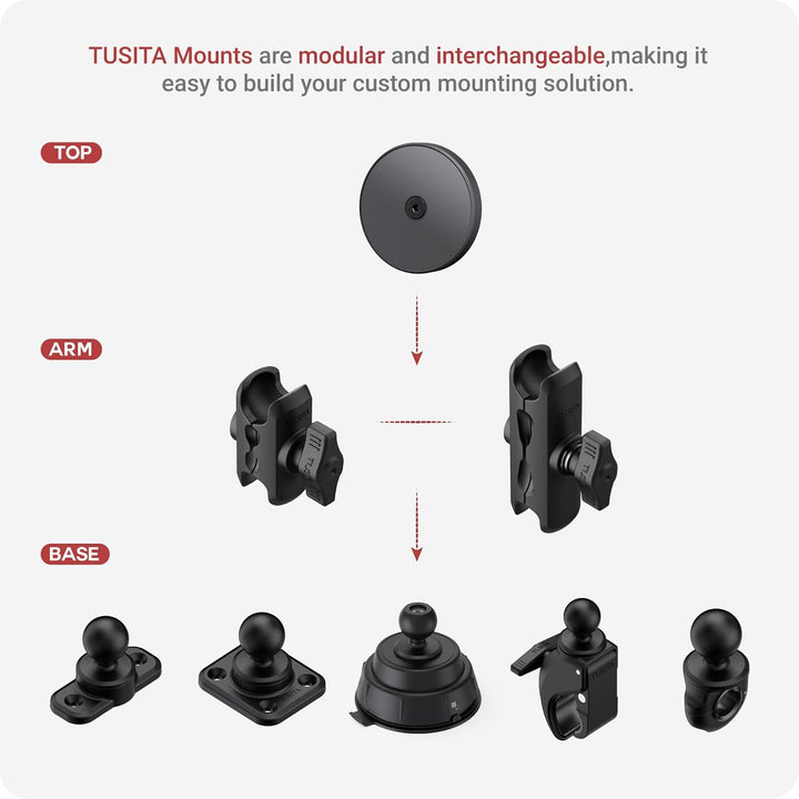 TUSITA 1" Kugel Magnetisches Handy Halterung Adapter Kompatibel mit iPhone MagSafe, für Ram Mount B-