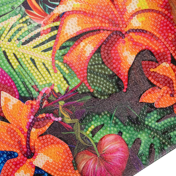 DIAMANTINY Level Up - Bild - Creative Art, Diamond Painting Kit, Mosaik Tropical Flowers