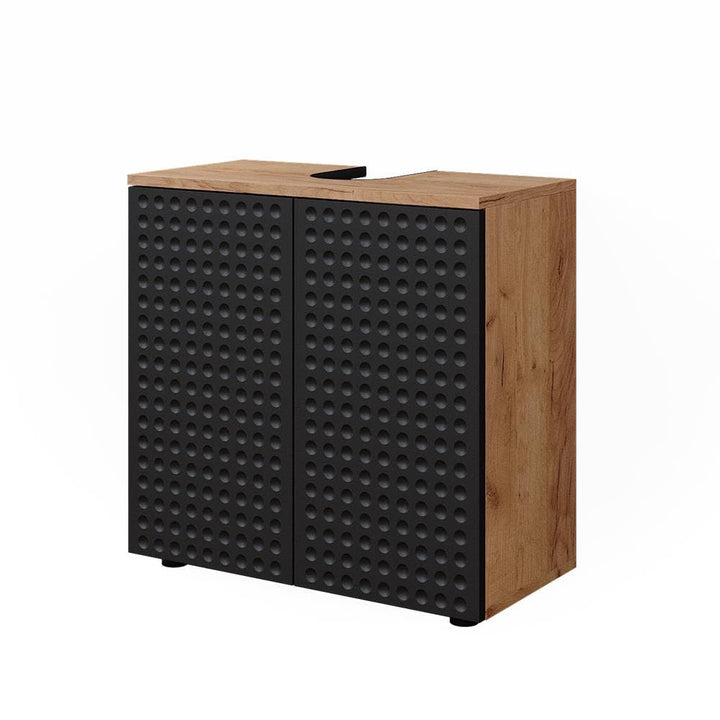 Vicco Waschbeckenunterschrank Irma, Goldkraft Eiche/Anthrazit, 60 x 59 cm Anthrazit Gepunktet Waschb