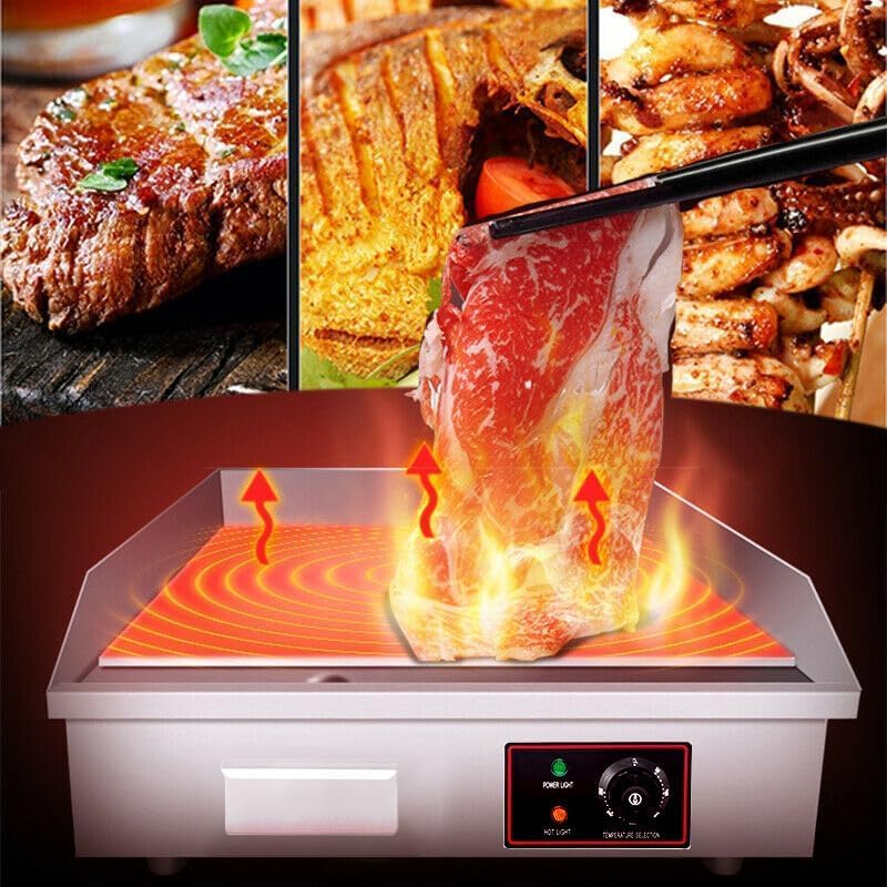 Elektrische Grillplatte, professionell, 3 kW, Tischgrill, multifunktional, Innengrill aus Edelstahl