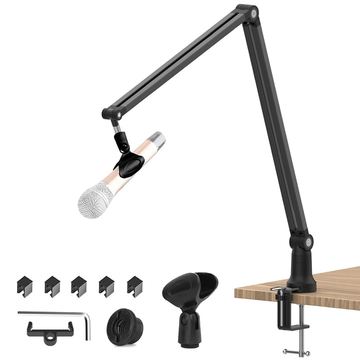 Einstellbar Mikrofon Arm, Professionell Mikrofonständer, Mikrofon Ständer, Mikrofonarm Boom Arm, für