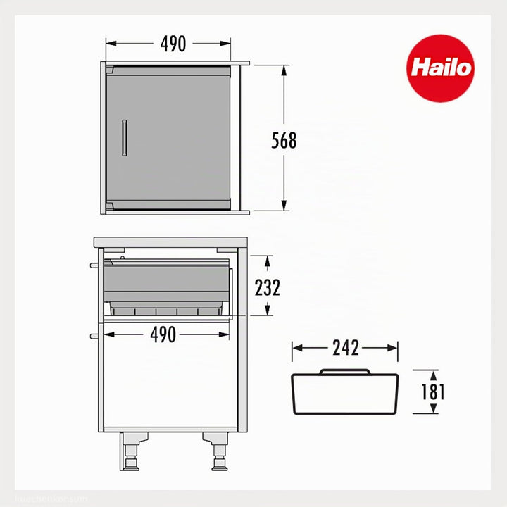 Hailo Pantry-Box Lebensmittel Aufbewahrung Vorratsbox 60 cm Schubkastenauszug