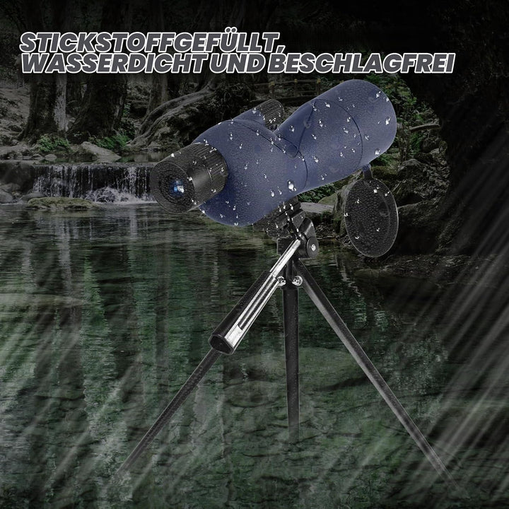 25-75X Spektive mit Stativ, Zoom Wasserdichtes BAK4 Prisma-Monokular-Teleskop für Vogelbeobachtung,