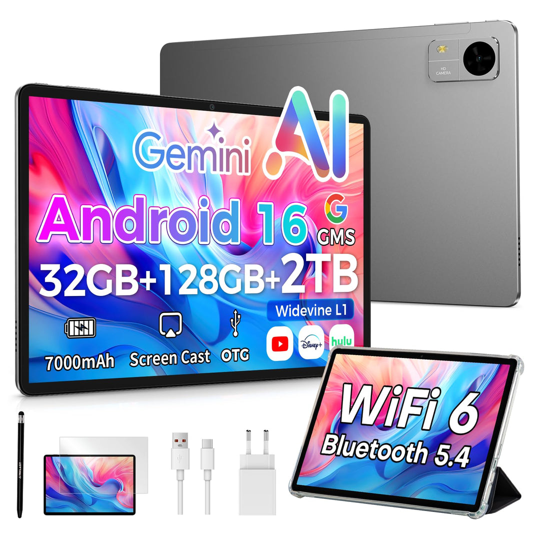 TECLAST Tablet 10 Zoll Android 16, Neueste Tablets 32GB+128GB (4TB erweiterbar), 7000mAh, Octa-Core