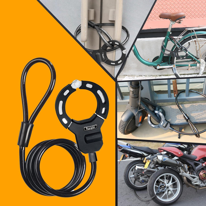E Scooter Schloss Mit Tasche, 47.24in/14MM Dickes Kabelschloss für E-Scooter, Fahrradschloss,Handsch
