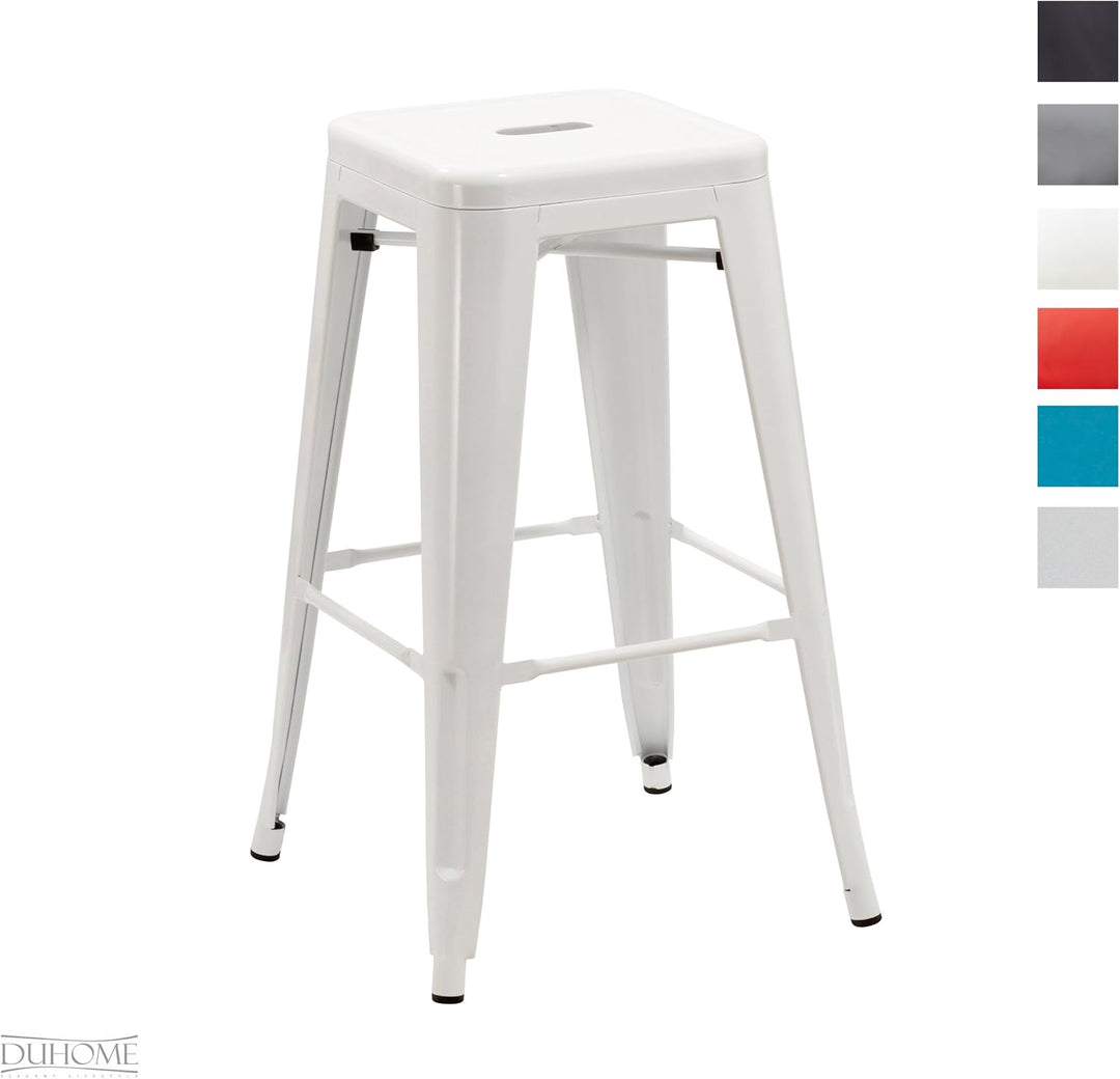 Duhome Barstuhl Eisen Barhocker, Sitzhöhe 76cm Tresenhocker, Stapelbar Metall Bistrohocker mit Fusss