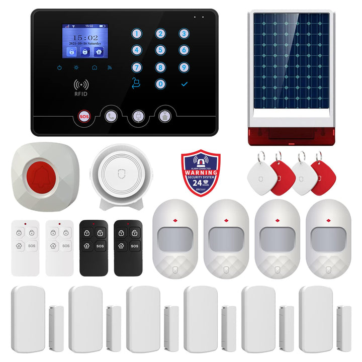 Wolf Guard WiFi 4G kabellose Einbruchmeldeanlagen-Bausätze W4Q-W06, Tuya Smartlife APP, Alarmsystem