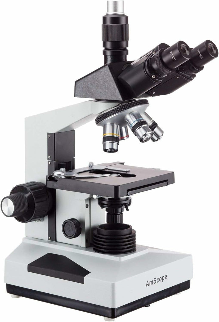 AmScope T490B Trinokulares Verbundmikroskop, 40X-2000X, Weiss