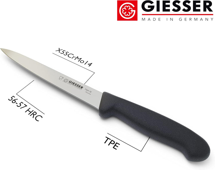 Giesser seit 1776 - Made in Germany - Filiermesser schwarz, Basic Black, Klinge 18 cm, rutschfest, F