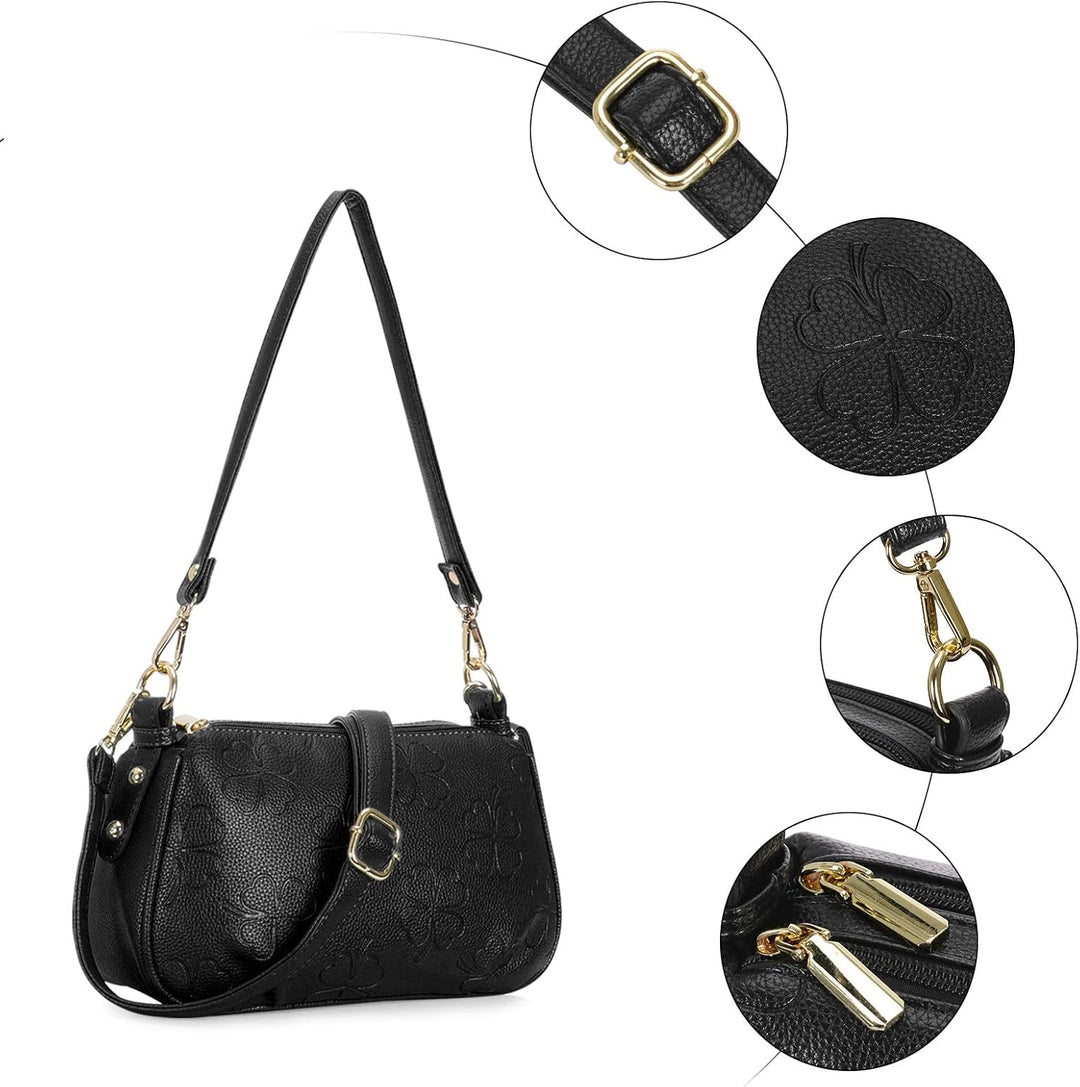 Damen Handy Umhängetasche Weiches PU-Leder Klein Crossbody Bag Mode Handytasche Zum Umhängen Elegant