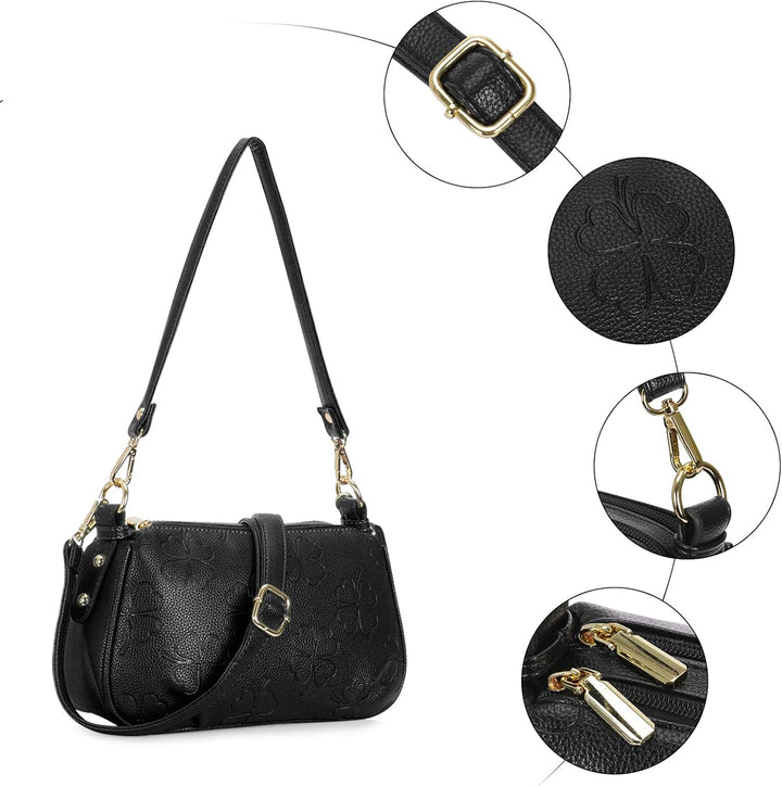 Damen Handy Umhängetasche Weiches PU-Leder Klein Crossbody Bag Mode Handytasche Zum Umhängen Elegant