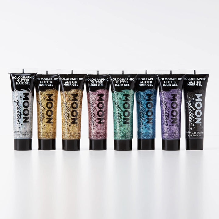 Moon Glitter - Holografisches Glitzer-Haargel - 20ml - Set mit 8 Farben