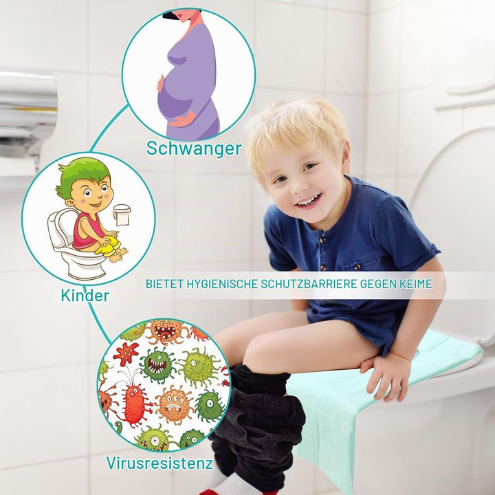 60 Stück Einweg Toilettenauflage, Einweg Toilette Auflage,Toiletten Sitzbezug für Kinder und Erwachs