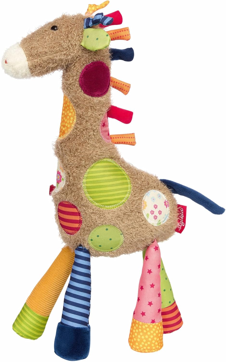 SIGIKID 42837 Stofftier Giraffe Patchwork Sweety Kuscheltier zum Spielen & Schmusen aus weichem Mate