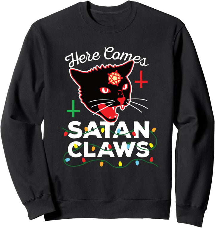 Hail Santa Weihnachtsmann Satan Katze Punk Goth Heavy Metal Sweatshirt