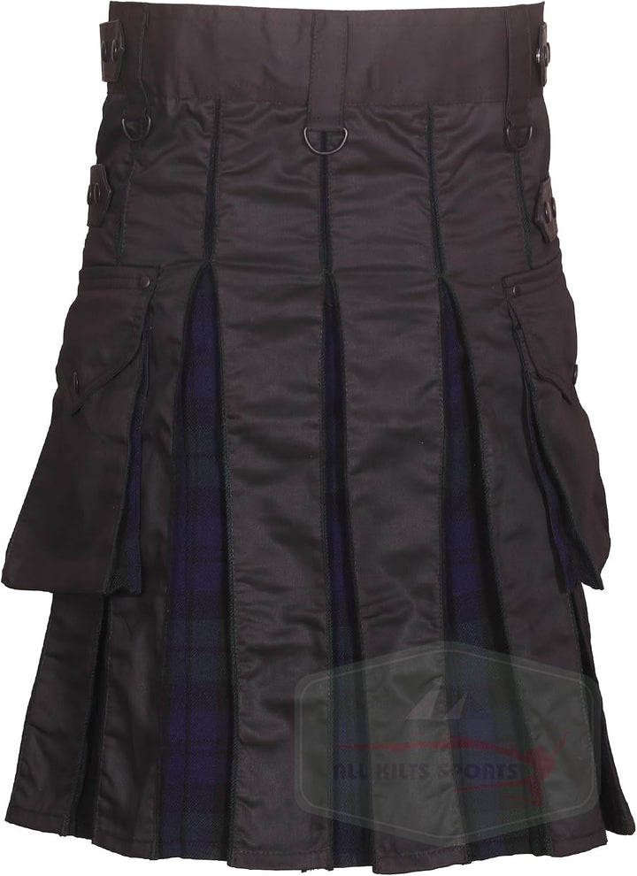 Hybird Utility-Kilts mit Lederriemen für Herren 46 Black Watch, 46 Black Watch