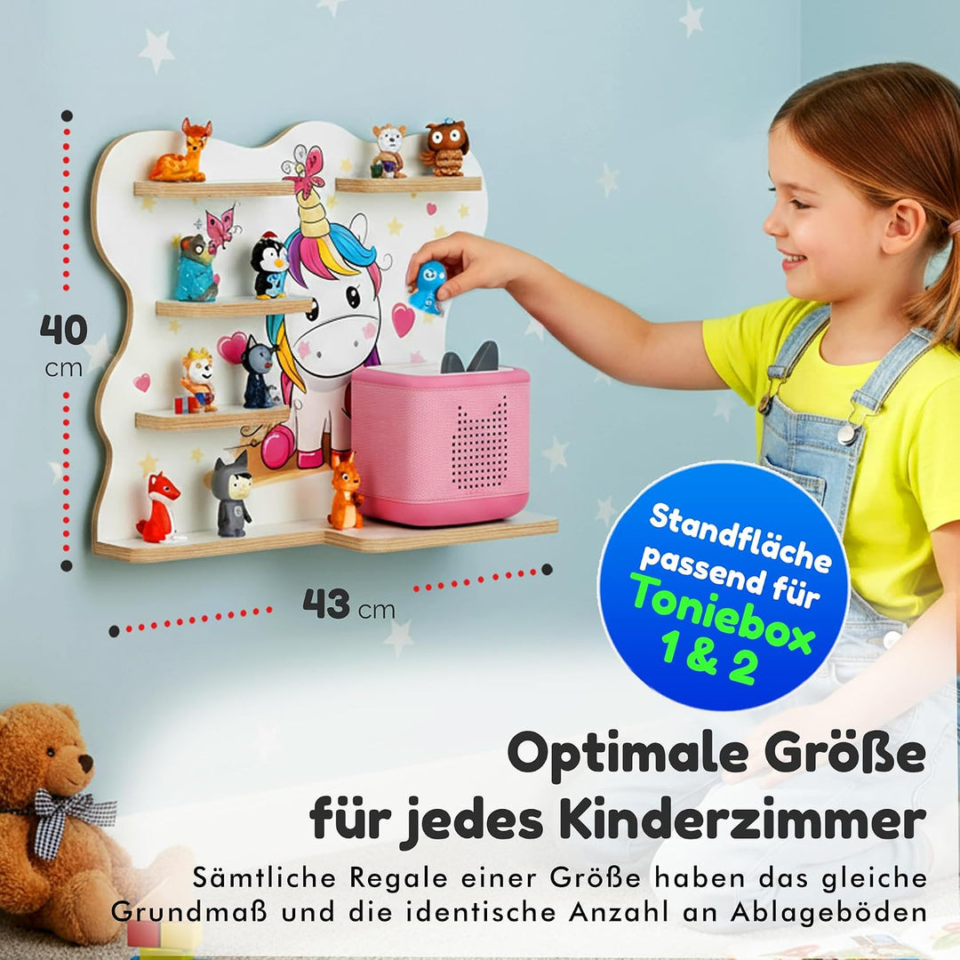 stadtecken Holzregal passend für Toniebox 2 I Geeignet für ca. 30 Tonies I Perfekte Aufbewahrung im