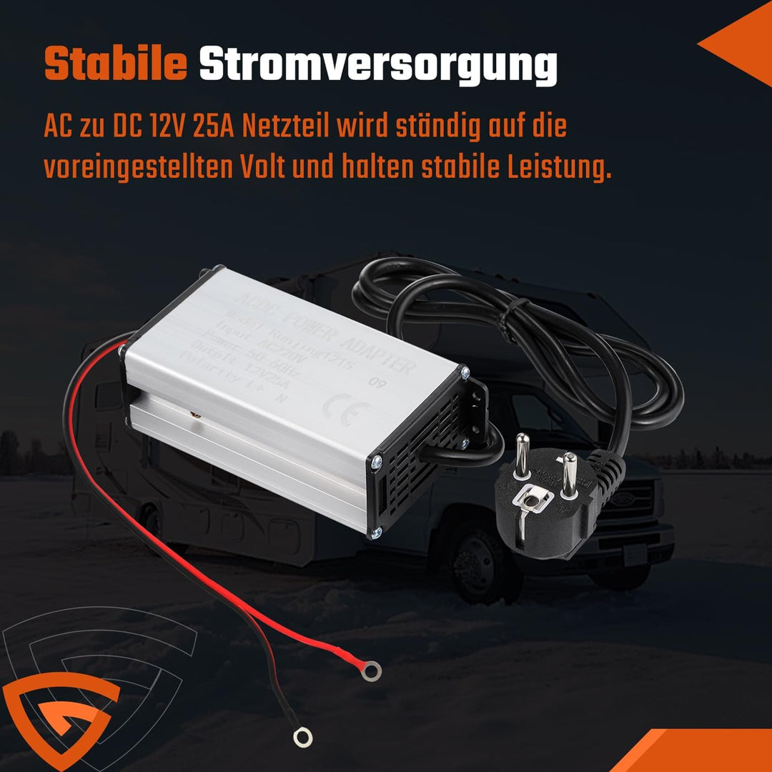 12V 25A Netzteil Adapter 300W, 230V auf 12V Spannungswandler AC/DC Netzadapter für 2KW–8KW Diesel St