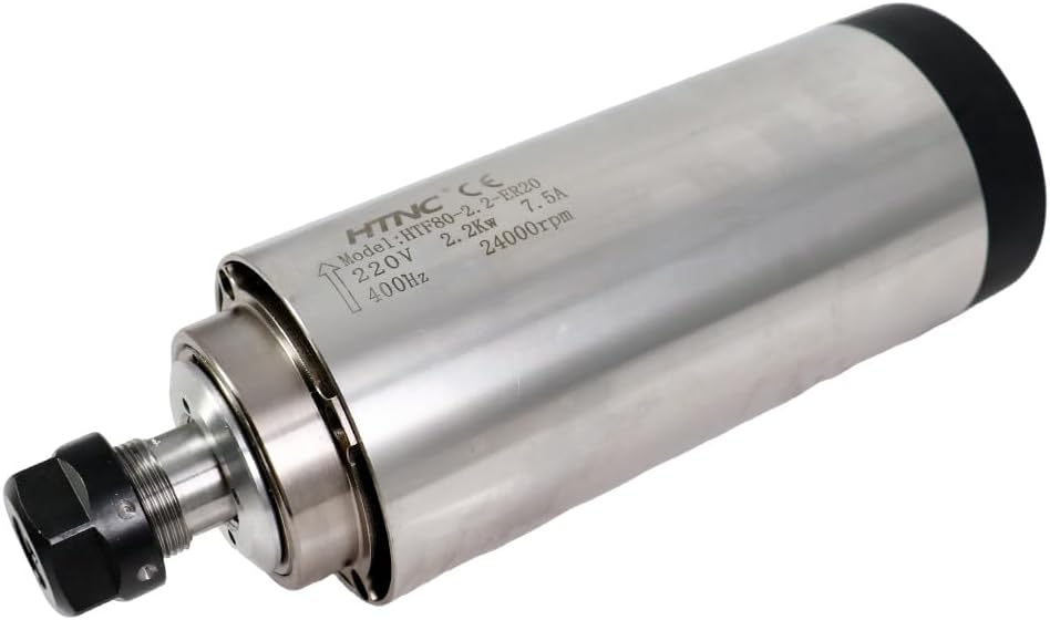 2.2KW Luftgekühlte Spindelmotor Set mit Frequenzumrichter, 80mm Halterung & ER20 Collet Set, 24000RP