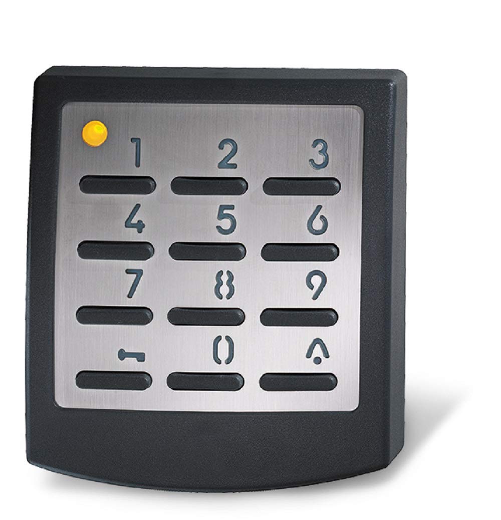 Novoferm Funktaster (UV-Beständig; Testfeld beleuchtet; Edelstahl; 433 Mhz; Schwarz; Knopfbatterien