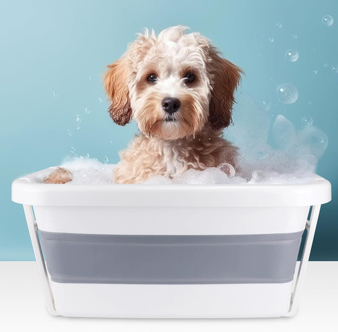 ddLUCK Faltbare Hundebadewanne, Tragbare Haustier-Badewanne, Faltbare Stabile Badewanne für Welpen K