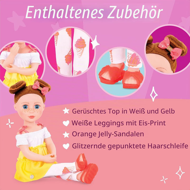 Glitter Girls Puppe Charlie – Bewegliche 36 cm Puppe mit Puppenkleidung, Zubehör und roten langen Ha