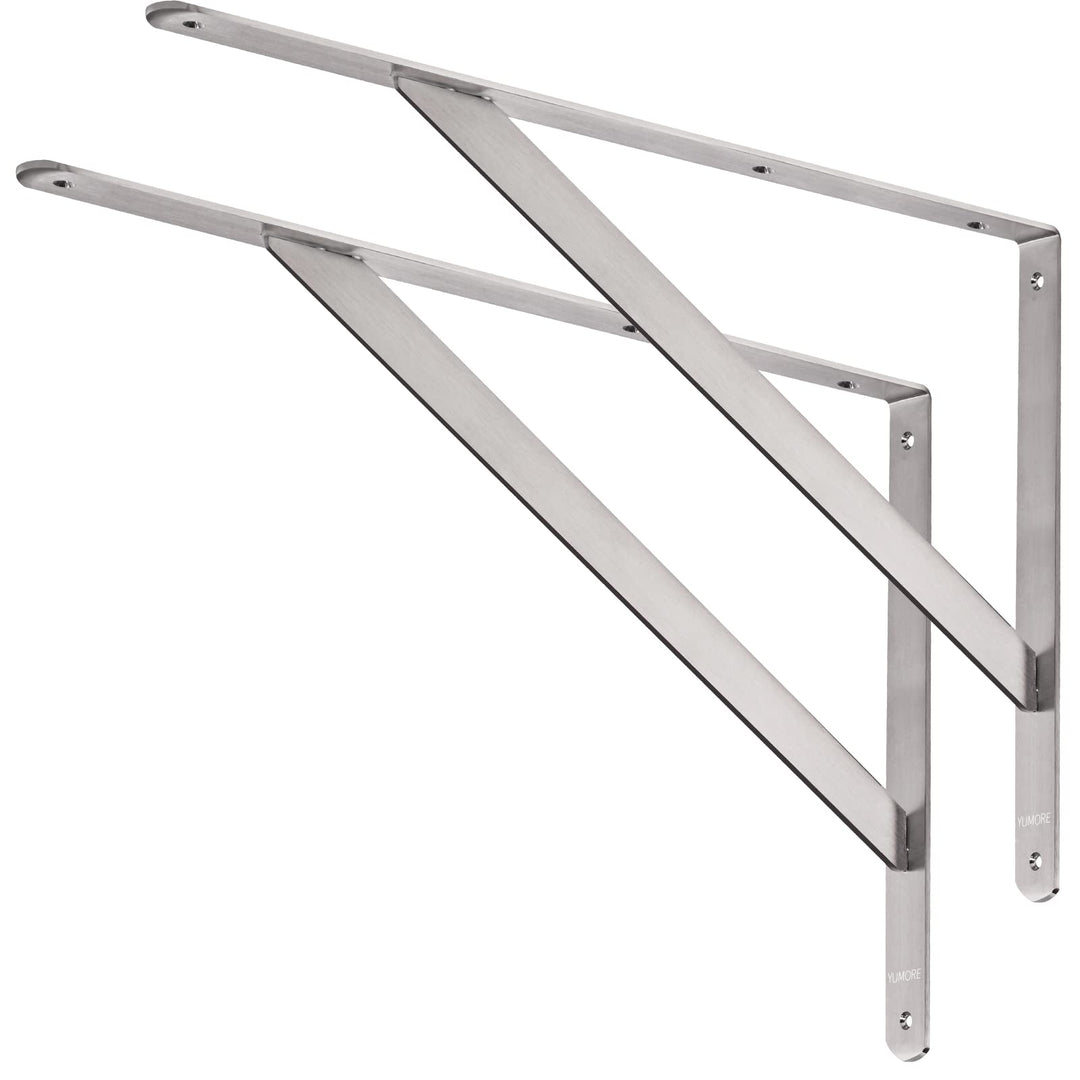 YUMORE Regalhalterung, 51 cm, maximale Traglast 250 kg, robuste Edelstahl-Regalstütze, Eckgelenk, re
